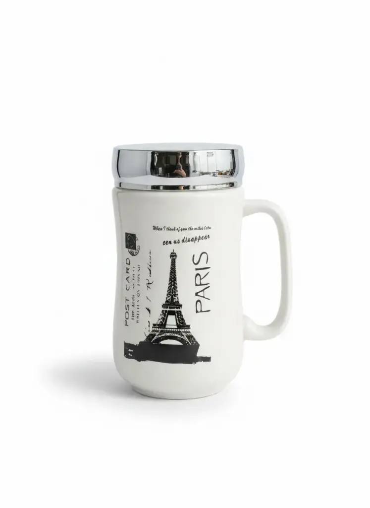 DJ2133 PORCELAIN WHITE CITY SERIES MUG WITH SCREW LID (WL-21)