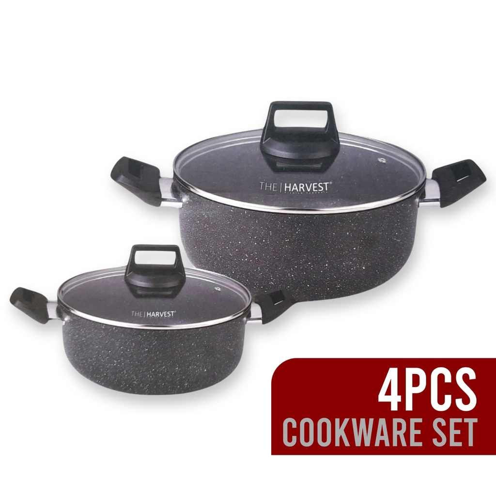 [THE HARVEST] 4PCS NON-STICK COOKWARE SET