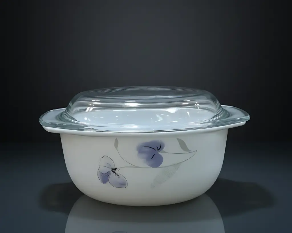 [CDL15-2] - 1.5 L CASSEROLE WITH LID- PURPLE FLOWER