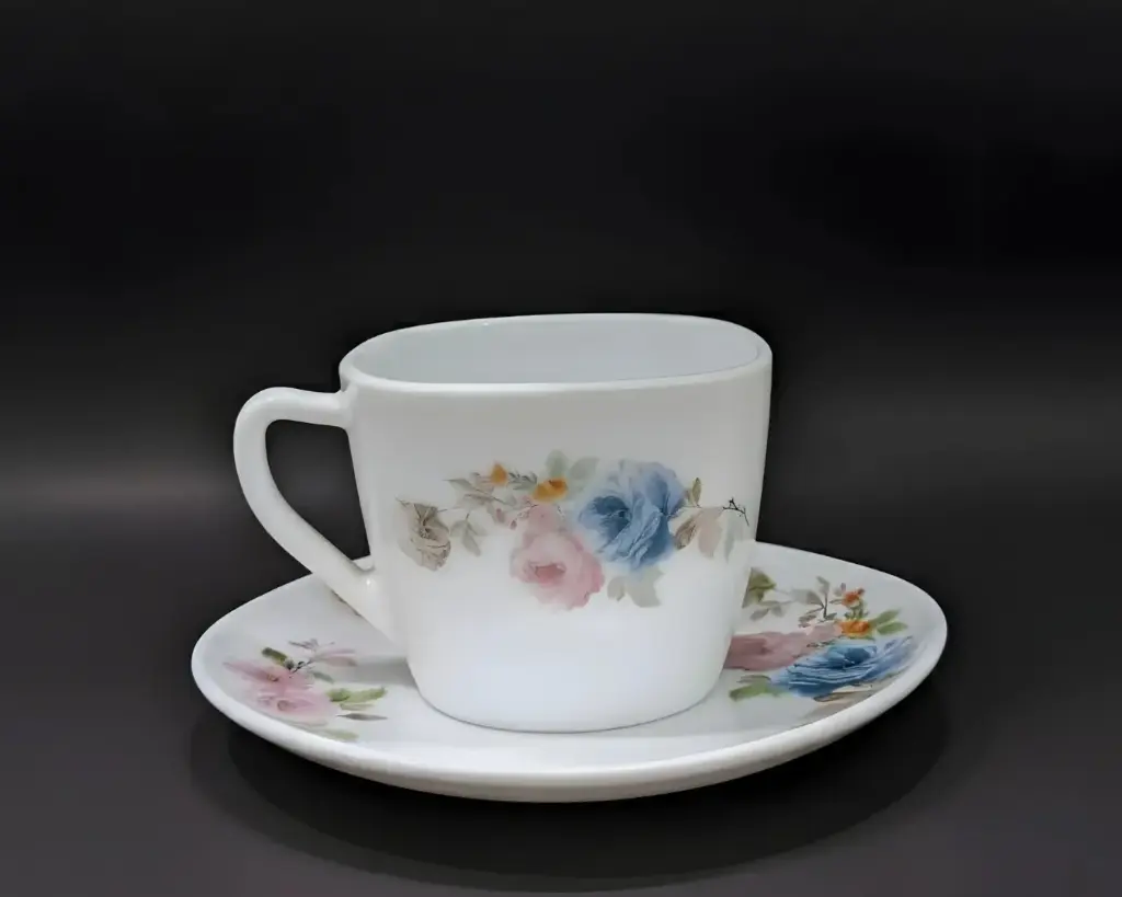 [SQCS220-1]- GLORY 12 PCS SQUARE (220ML) CUP SET-VINTAGE FLORAL