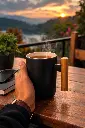 [TY4353] - GJ873 WOODEN HANDLE MUG GREY