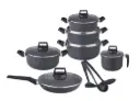  [3353]  - PINNACLE 15PCS COOKWARE SET MARBLE BLACK