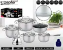 WS5598 [2777] - ZEPTER 12PCS STAINLESS STEEL COOKWARE SET (HEAVY BOTTOM)