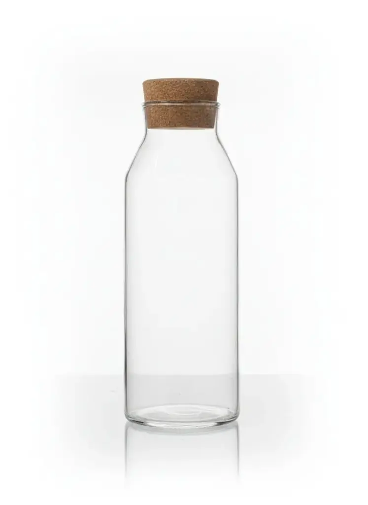 LZY5001-1[HB020] - GLASS BOTTLE WITH CORK LID: 1200ML 