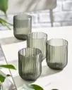 LZY5059[LV-D95] - RIBBED COLOR GLASS TUMBLER SET 