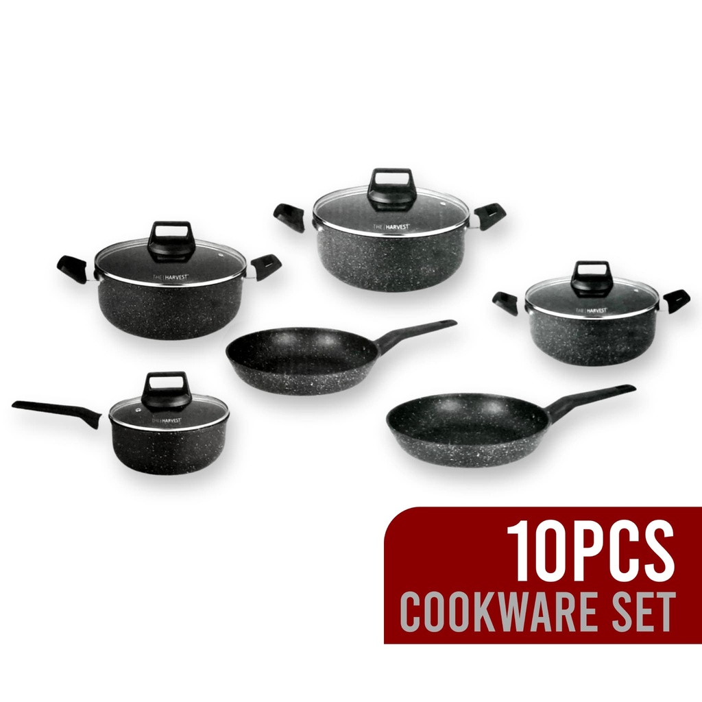 [THE HARVEST] 10PCS NON-STICK COOKWARE SET