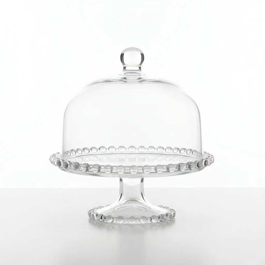 LZY5090[PL-9212ZD] - GLASS CAKE STAND WITH COVER : 30cm