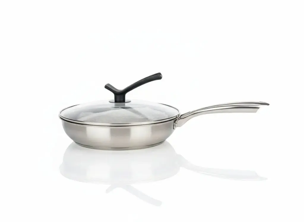 XX5606-1- TRI PLY STAINLESS STEEL FRYING PAN WITH GLASS LID :24CM