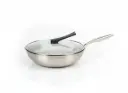 XX5607-2- SS WOK WITH GLASS LID : 34CM