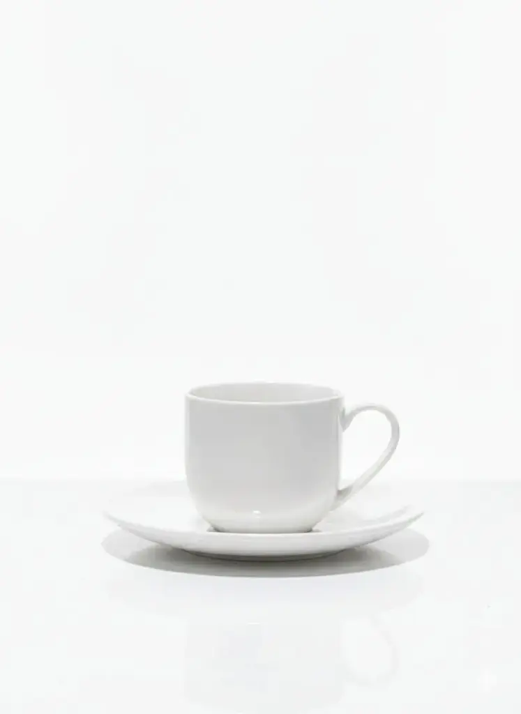XY5278[25CM] - WHITE CUP AND SAUCER SET