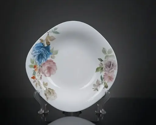 [[SQSP90-1]] [SQSP90-1] - 9" SQUARE SOUP PLATE- VINTAGE FLORAL