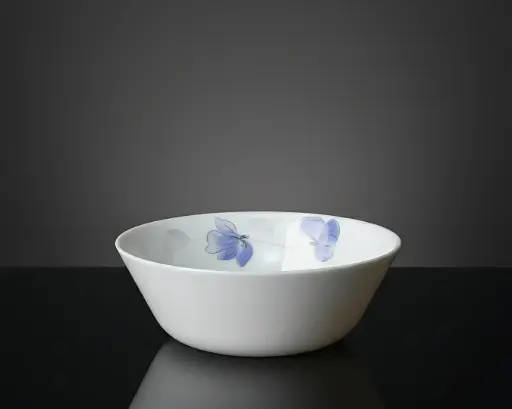 [[RDSB60-2]] [RDSB60-2] - 6" ROUND SOUP BOWL- PURPLE FLOWER
