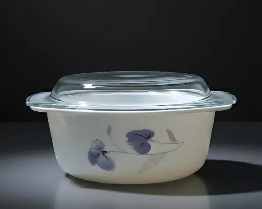 [[CDL25-2]] [CDL25-2] - 2.5 L CASSEROLE WITH LID- PURPLE FLOWER