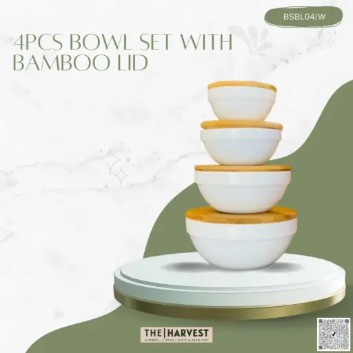 [[BSBL04]] [BSBL04]- 4PCS BOWL SET WITH BAMBOO LID