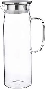 [LZY5007-2] LZY5007-2[HB009] -GLASS PITCHER WITH STEEL SPROUT LID: 1.2L