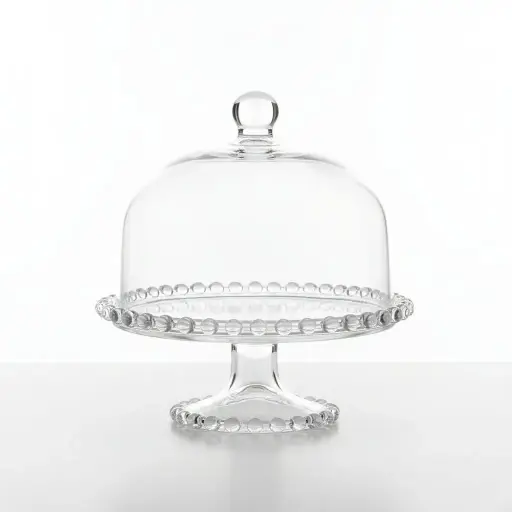[LZY5090] LZY5090[PL-9212ZD] - GLASS CAKE STAND WITH COVER : 30cm