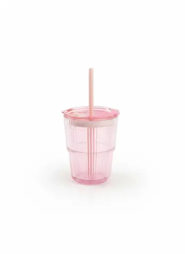 [LZY5157] LZY5157[Y5869B] - GLASS CUP WITH STRAW